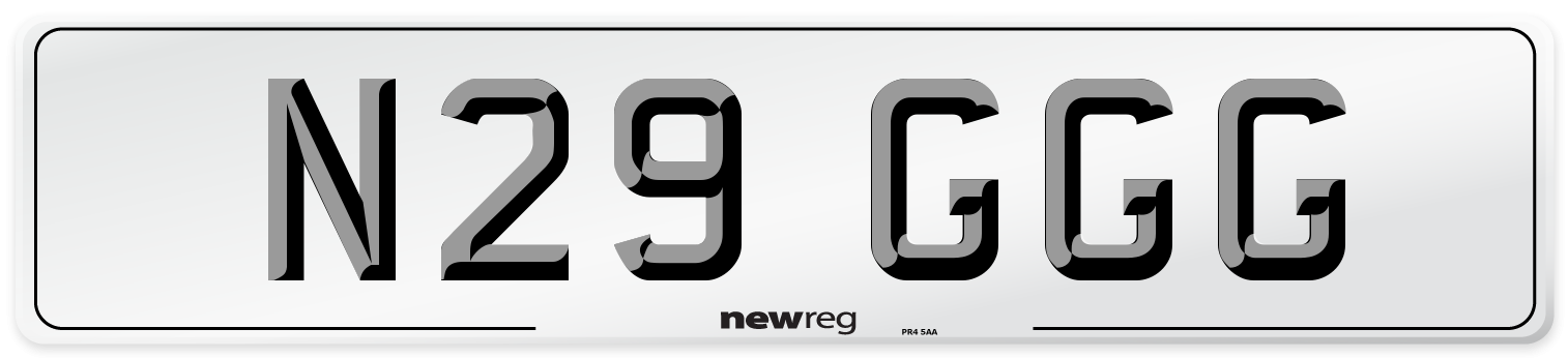 N29 GGG Number Plate from New Reg